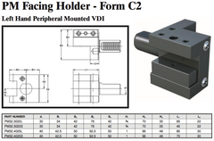 PM Facing Holder - Form C2 (Left Hand Peripheral Mounted VDI) - Part #: PM32.4025L - Makers Industrial Supply