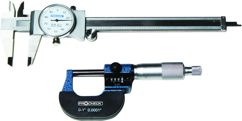 0-1" Outside Micrometer And 0-6" Dial Caliper in Case - Makers Industrial Supply