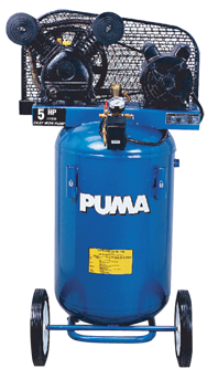 Portable Air Compressors - Model #PK5020VP; 20 Gallon / Vertical Tank; 5HP; 1PH; 115/230V Motor - Makers Industrial Supply