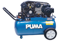 Portable Air Compressors - Model #PK5020; 20 Gallon / Horizontal Tank; 5HP; 1PH; 115/230V Motor - Makers Industrial Supply