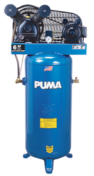 Air Compressors - Model #PP6060V; 60 Gallon / Vertical Tank; 6HP; 1PH; 230V Motor - Makers Industrial Supply