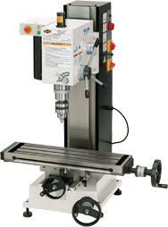 Mill with Dovtail Column - R-8 Spindle - 6-1/4 X 21-5/8'' Table - 3/4 HP - 1PH - 110V Motor - Makers Industrial Supply