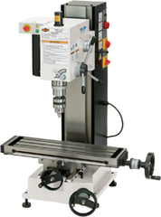 Mill with Dovtail Column - R-8 Spindle - 6-1/4 X 21-5/8'' Table - 3/4 HP - 1PH - 110V Motor - Makers Industrial Supply