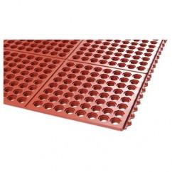 3' x 3' x 5/8" Thick Drainage Mat - Red - Makers Industrial Supply