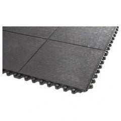 3' x 3' x 5/8" Thick Solid Deck Mat - Black - Grit Coated - Makers Industrial Supply