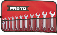 Proto® 11 Piece Full Polish Short Combination Wrench Set - 12 Point - Makers Industrial Supply