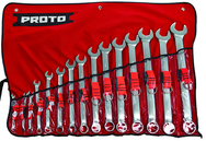 Proto® Tether-Ready 15 Piece Satin Metric Combination ASD Wrench Set - 12 Point - Makers Industrial Supply