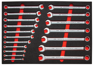 Proto® Foamed 18 Piece Metric Combination Wrench Set - Satin-12 Point - Makers Industrial Supply