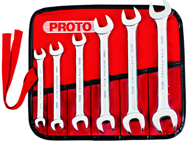 Proto® 6 Piece Satin Metric Open-End Wrench Set - Makers Industrial Supply