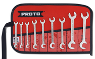 Proto® 9 Piece Satin Short Angle Open-End Wrench Set - Makers Industrial Supply