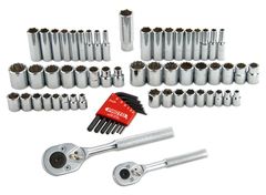 Proto® 1/4" & 3/8" Drive 63 Piece Socket Set- 6 & 12 Point- Tools Only - Makers Industrial Supply