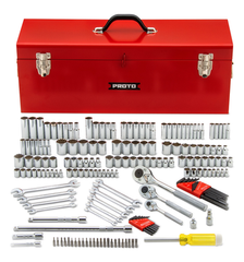 Proto® 1/4", 3/8" & 1/2" Drive 184 Piece Socket Set with Box - Makers Industrial Supply