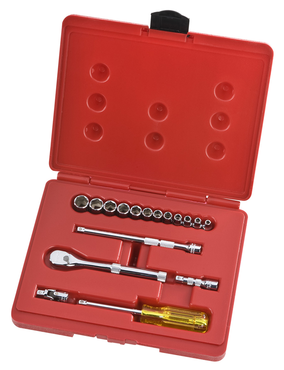 Proto® 1/4" Drive 17 Piece Metric Socket, Combination Set - 6 Point - Makers Industrial Supply