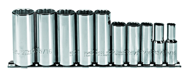 Proto® 3/8" Drive 10 Piece Deep Socket Set - 12 Point - Makers Industrial Supply