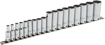 Proto® Tether-Ready 3/8" Drive 18 Piece Metric Deep Socket Set - 12 Point - Makers Industrial Supply