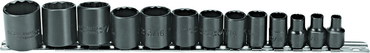 Proto® 3/8" Drive 13 Piece Black Oxide Socket Set - 12 Point - Makers Industrial Supply