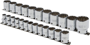 Proto® Tether-Ready 1/2" Drive 24 Piece Metric Socket Set - 12 Point - Makers Industrial Supply