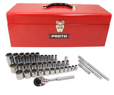 Proto® 3/8" & 1/2" Drive 39 Piece Combination Socket Set- 6 Point - Makers Industrial Supply