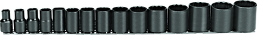 Proto® 1/2" Drive 15 Piece Black Oxide Socket Set - 12 Point - Makers Industrial Supply