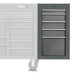 Proto® 550S Side Cabinet - 5 Drawer, Dual Gray - Makers Industrial Supply