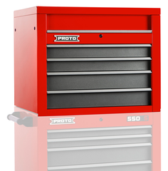 Proto® 550S 34" Top Chest - 4 Drawer, Safety Red and Gray - Makers Industrial Supply