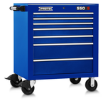 Proto® 550S 34" Roller Cabinet - 7 Drawer, Gloss Blue - Makers Industrial Supply