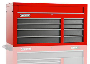 Proto® 550S 50" Top Chest - 8 Drawer, Safety Red and Gray - Makers Industrial Supply