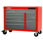 Proto® 550E 50" Front Facing Power Workstation w/ USB - 10 Drawer, Safety Red and Gray - Makers Industrial Supply