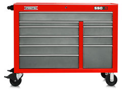 Proto® 550S 50" Workstation - 10 Drawer, Safety Red and Gray - Makers Industrial Supply