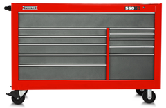 Proto® 550S 66" Workstation - 11 Drawer, Safety Red and Gray - Makers Industrial Supply