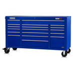 Proto® 550E 67" Power Workstation - 18 Drawer, Gloss Blue - Makers Industrial Supply