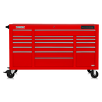 Proto® 550E 67" Power Workstation - 18 Drawer, Gloss Red - Makers Industrial Supply