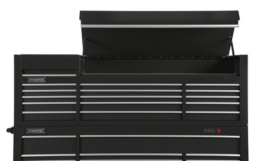 Proto® 550S 88" Top Chest - 15 Drawer, Gloss Black - Makers Industrial Supply