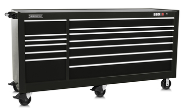 Proto® 550S 88" Workstation - 13 Drawer, Gloss Black - Makers Industrial Supply