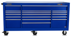 Proto® 550E 88" Power Workstation - 18 Drawer, Gloss Blue - Makers Industrial Supply