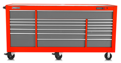 Proto® 550E 88" Power Workstation - 18 Drawer, Safety Red and Gray - Makers Industrial Supply