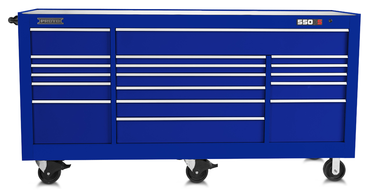 Proto® 550S 88" Workstation - 20 Drawer, Gloss Blue - Makers Industrial Supply