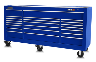 Proto® 550S 88" Workstation - 22 Drawer, Gloss Blue - Makers Industrial Supply