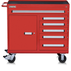 Proto® 560S 45" Workstation- 6 Drawer & 1 Shelf- Gloss Red - Makers Industrial Supply