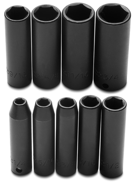 Proto® 3/8" Drive 9 Piece Deep Impact Socket Set - 6 Point - Makers Industrial Supply