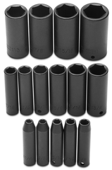 Proto® 3/8" Drive 15 Piece Deep Impact Socket Set - 6 Point - Makers Industrial Supply