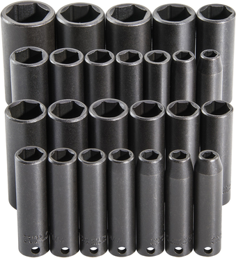 Proto® 3/8" Drive 25 Piece  Deep Impact Socket Set - 6 Point - Makers Industrial Supply