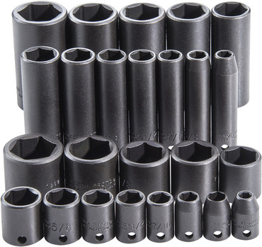 Proto® 3/8" Drive 25 Piece Impact Socket Set - 6 Point - Makers Industrial Supply