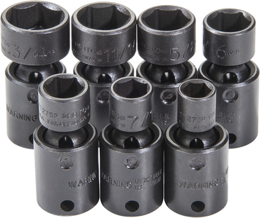 Proto® 3/8" Drive 7 Piece Universal Impact Socket Set - 6 Point - Makers Industrial Supply