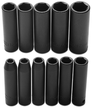 Proto® 3/8" Drive 11 Piece Metric Deep Impact Socket Set - 6 Point - Makers Industrial Supply