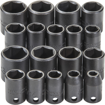 Proto® 3/8" Drive 18 Piece Universal Impact Socket Set - 6 Point - Makers Industrial Supply