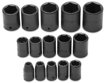 Proto® 1/2" Drive 15 Piece Impact Socket Set - 6 Point - Makers Industrial Supply