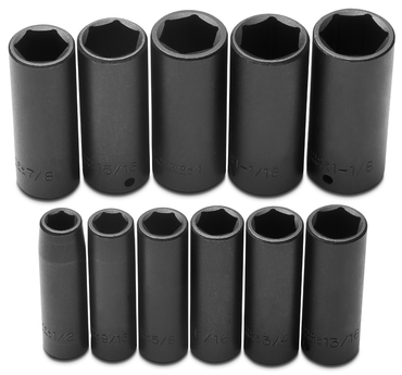 Proto® 1/2" Drive 11 Piece Deep Impact Socket Set - 6 Point - Makers Industrial Supply