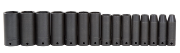 Proto® 1/2" Drive 15 Piece Deep Thin Wall Impact Socket Set - 6 Point - Makers Industrial Supply