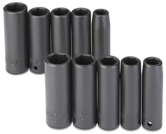 Proto® 1/2" Drive 10 Piece Fractional & Metric Impact Socket Set - 6 Point - Makers Industrial Supply